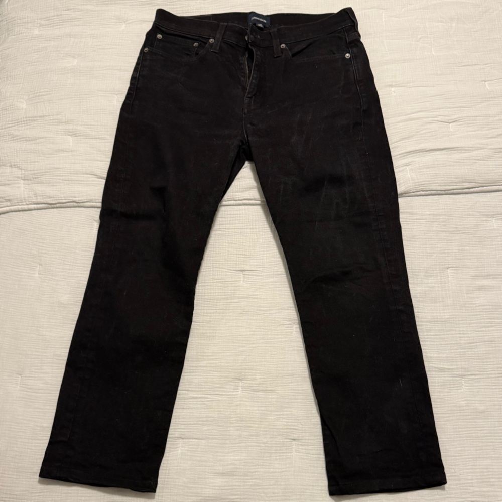 Black Straight-Leg Jeans